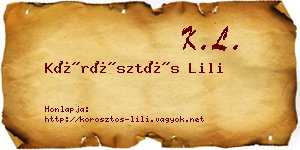 Körösztös Lili névjegykártya