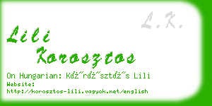 lili korosztos business card